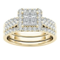Heiheiup pozlaćeni prstenovi zvona cirkon umetnuti nakit par klasični prstenovi stack prstenovi