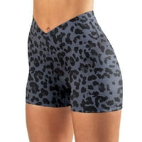 Joga kratke hlače za žene visoki struk Leopard High Shars Work Yoga kratke hlače Yoga kratke hlače za