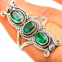 Zambian Emerald Sterling srebrna prstena veličine 7. - Ručno rađena boho vintage nakit zvona127926