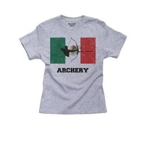 Meksiko Olimpijsko - streličarstvo - zastava - silueta Boy's Pamučna mladost siva majica
