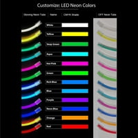 Ostrige TURQUOIS LED neonski znak 10 visok 24 širok crni kvadratni akrilni podlozi, sa dimmer - premium