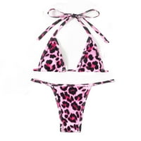 Ženski Leopard Print Halter Multicolor bikini setovi L