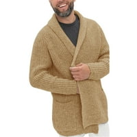 Muška zima debela i topana debela pletena puna boja udobna džemper jakna
