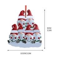 Loopsun Domaći ukrasi za Božić, personalizirani patuljak Porodični Božićni ukrasi Članovi porodice Naziv