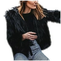 SNGXGN ženski dugi rukav lepršavi krzno shaggy kaput toplim gornjim odjećnim kardigan krzneni kaputi