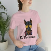 Doberman Musical Dog Funny Unise dres kratkih rukava Tee