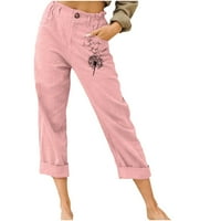 Yuwull Ljetne pantalone za žene Casual Plus size pamučne pantalone za žene Ležerne prilike, tasteri