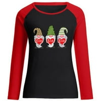 Valentinene majice za žene Crewneck dugih rukava Ljubav srca Ispiši Bluuse Ležerne prilike labavo pulover
