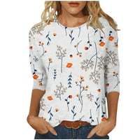 Ženska majica s rukavima Ležerne prilike sa labavim okruglim vratom Tunic Bluze Ljetne modne cvjetne