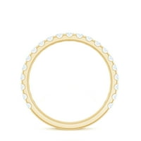 Certificirani mjesečni krug za žene za žene, prsten za žene - D-VS ocjena, 14k žuto zlato, US 5,50