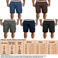 Niveer muškarci Teretne kratke hlače Visoka struka Solidna boja Bermuda kratka pantska baggy ravna nogavo