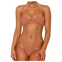 Bikinis za žene plus veličine ženski bikini čvrsti set kupaći kostim dvije ispunjene grudnjake kupaći