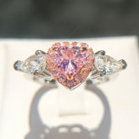 Mnjin bijeli kameni prsten, ručno izrađeni rez, vjenčani angažman nakit poklon ružičasta 7