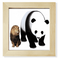LION Animal Panda Statur Square Square Frame Frame Wall Stollop prikaz
