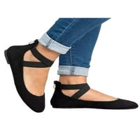 Zodanni Ženski baletnski ravni elastični opseg stanovi na casual cipele Lagane pumpe Radni modni križni