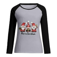 Božićna majica Ženska sreća i svijetla košulja Ispis Tree Thirl Grafički grafički grafički tee Gorke