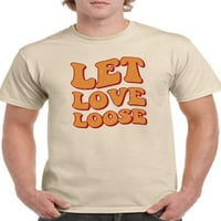 Neka Love Lable Groovy Banner majica Men -sMartprints dizajni, muški 3x-veliki