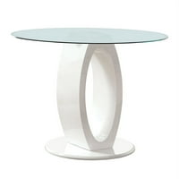Namještaj Amerike Drvo 5-komadno staklo Top stol za ručavanje set u bijeloj boji