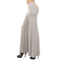 Ženske plus veličine hlača s velikim strukom širokim nogama vježbanje nogama yoga teretana flare casual