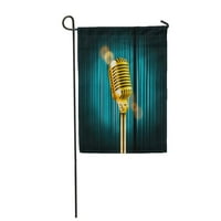 Retro staze zavese blistavi mikrofon standup komedija Prikaži apartman Garden Zastava Dekorativna zastava