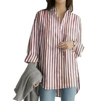 Košulje za žene Ženska nova košulja Striped tiskani prorez Dugi rukav Ležerne prilike Torpine Košulje
