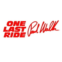 Paul Walker jedna posljednja pisma za vožnju Reflektirajuća naljepnica za automobile Naljepnica Dekor