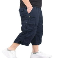 WRCNOTE muškarci elastični struk sa džepovima Capri pant ugradni jogger ravne pantalone za noge kamuflažne
