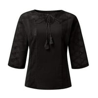 Šuplje od pletene košulje Žene Ležerne prilike Crni XXL