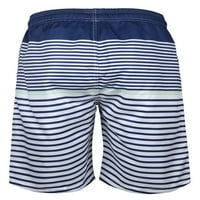 WRCNOTE MENS kamuflaža boja blok blok uz plažu za plasku baggy ravne noge Striped Mini pantalone elastične