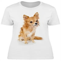 Crvena Chihuahua Sedi majica Žene -Image by Shutterstock, ženska srednja sredstva