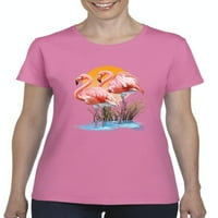 - Ženska majica kratki rukav - Flamingo