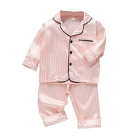 Godderr Toddler Baby Girls Boys Satin Pajamas Outfits Kids Dugi rukav PJ Set Lounge odjeća za Toddler