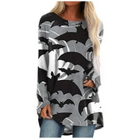 Pad džempera za žene prevelizirani džemperi za žene casual moda Halloween Print dugih rukava srednje