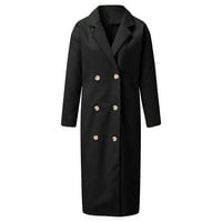Ženske jakne i jakne za žene Ženska zimska vuna tanki kaput dame jakna slim dugačak kaput Čvrsta klasična