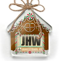 Ornament tiskan jednostrana zračna luka JHW Jamestown, Ny Christmas Neonblond