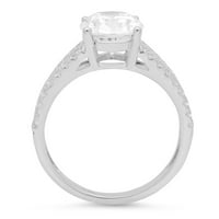 2. CT ovalni rez Clear Simulirani dijamant 18k Bijelo zlato Graviranje Izjava bridalne godišnjice Angažovanje