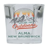 Alma New Brunswick Istražite na otvorenom Suvenir Square Square Bander Shot Glass 4-pakovanje