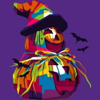 Šareni Halloween bundeva ženska ljubičasta heather grafički trkački rezervoar TOP - Dizajn od strane