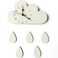 Nordijski stil šareni akrilni zidni satovi, oblaci vode pada drveni zidni sat za dekor djece