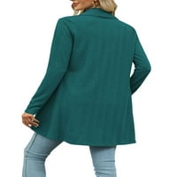 Karuedoo ženski casual s dugim rukavima klasični poklopljeni otvoreni prednji jakne dugi pleteni džemper