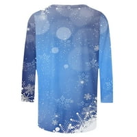 Slatki vrhovi za žene rukav za odmor Božićni grafički grafički ispis lagani duks majica pulover bluzes s-xxl