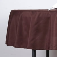 Balsacircle 90 čokoladni smeđi okrugli poliesterski stolnjak tkanina tablica posteljina