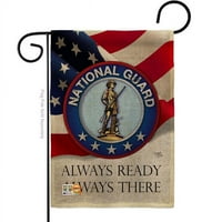 Breeze Decor BD-MI-G-108020-IP-DB-D-US15-BD 18. In. Nacionalni garda Burlap Americana Vojni utisci Dekorativna vertikalna dvostrana zastava