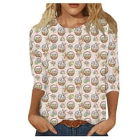Gotyou ženski vrhovi ležerne tuničke kratkih rukava slatka zečica Print modne majice bluze lagani ljetni
