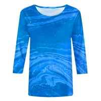 Ženske plus veličine vrhova čišćenje Ženska modna tiskana majica Srednja rukava Bluza Okrugli vrat Ležerne