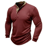 Auroural Muške jesene majice muškarci dugih rukava bify mišić Basic čista boja bluza za majicu dugih