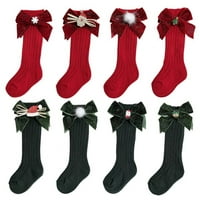 Dječja djevojka koljena-krakove magistrale luk čarape novorođenče novorođenčad neklizne čarape duge čarape za djevojčice božićne čarape