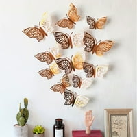 Zidne naljepnice leptira 3D metalne naljepnice Dekor za ukrašavanje domaće sobe, srebro