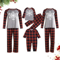 Božićni pokloni Božićni muškarci s dugim rukavima PLAJNI PRINT TOPS hlače xmas Porodična odjeća pidžama