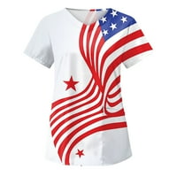 Dan nezavisnosti Ženska njegova majica V-izrez: Summer Flag Print